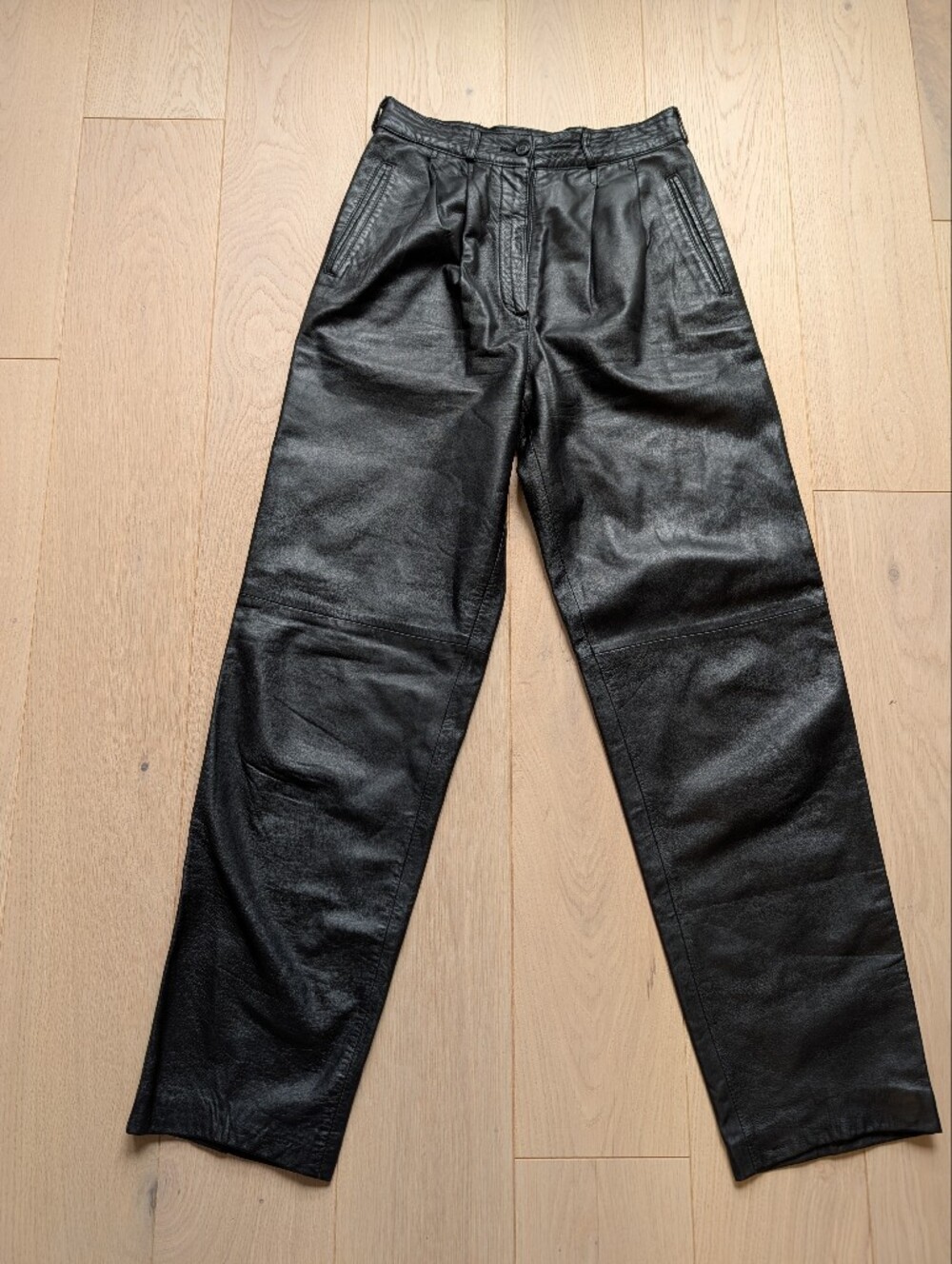 Vintage Made In Italy Black Leather Pants